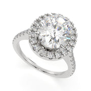 Isadora Oval Cut Halo Pave Engagement Ring Setting - Nivetta